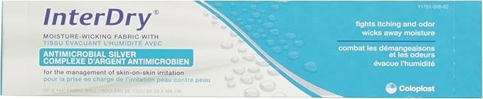 Coloplast InterDry Ag Textile with Antimicrobial Silver Complex, 10″ x 12 ft.