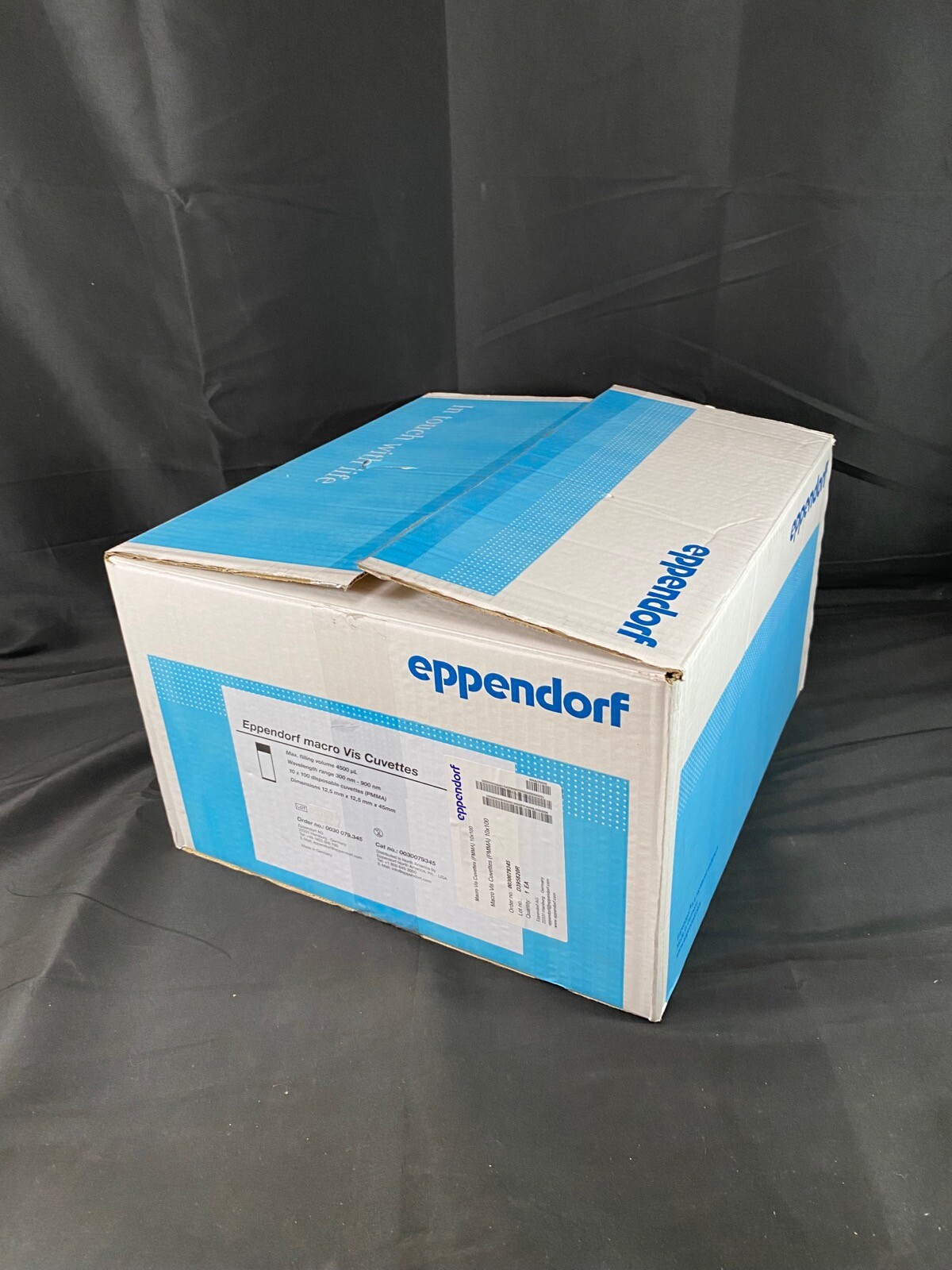 EPPENDORF 4500µL Macro Vis Cuvettes 12.5×12.5x45mm 0030079345 (800/cs)