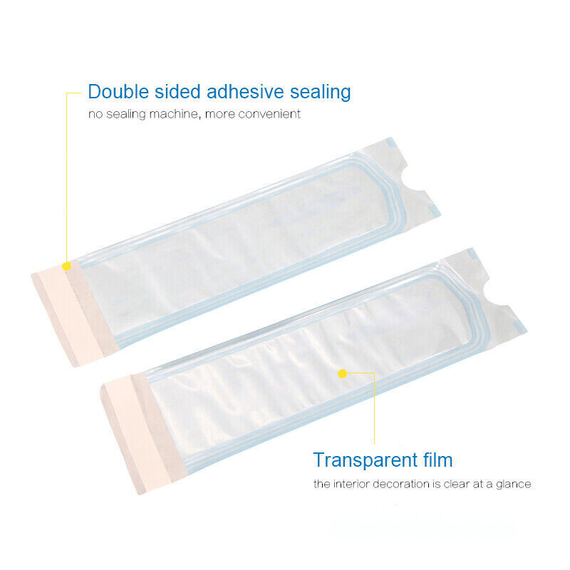 200Pcs/Box Dental Autoclave Disposable Sterilization Self-Sealing Pouches 6 Size