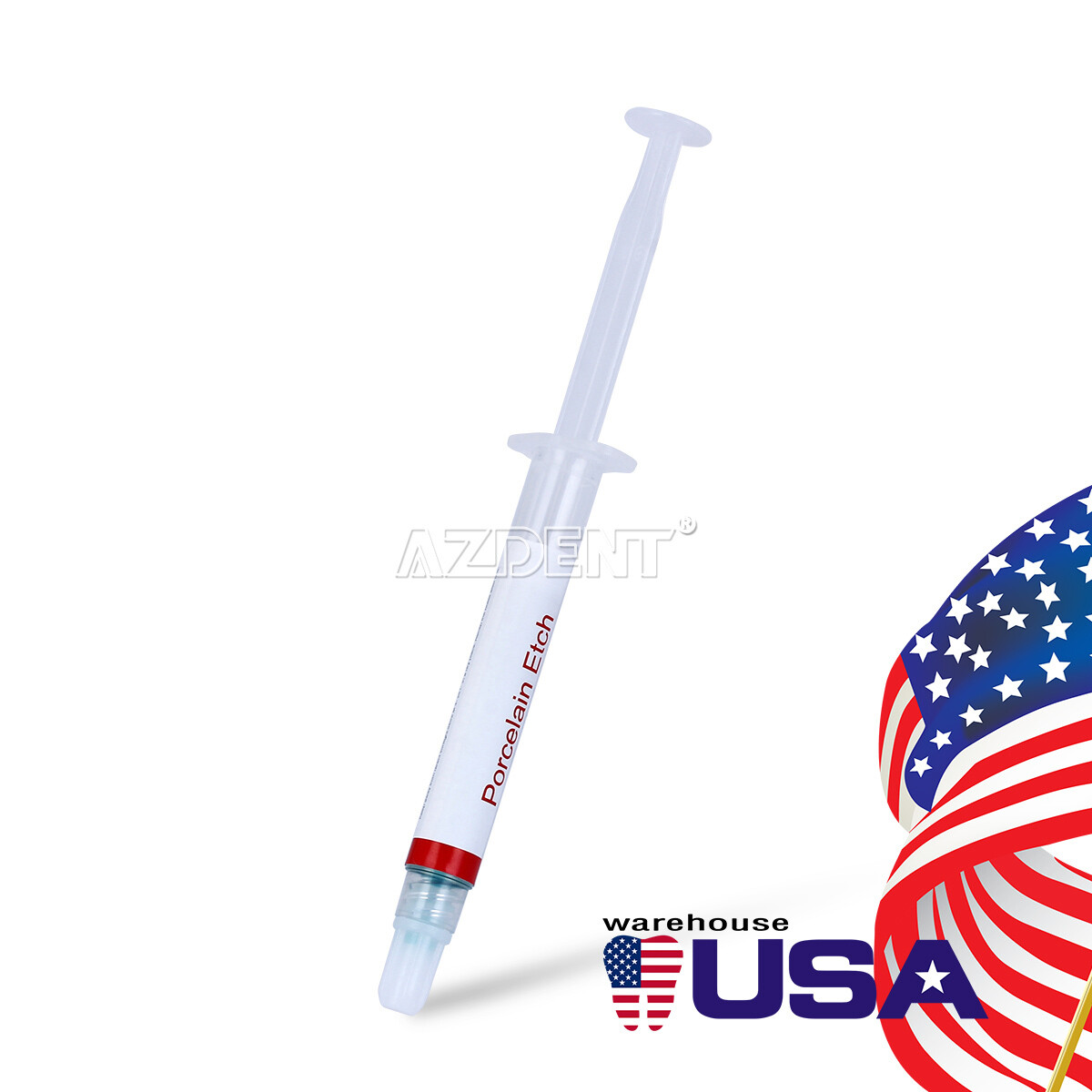 Dental Porcelain Etch Gel 9.5%Hydrofluoric Acid Etchant 2.5 ml/syringe 3 Tips