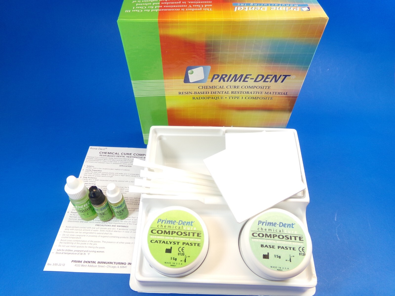 Dental Composite Chemical Self Cure Resin 15 gr x 15 gr With Bonding PRIME DENT