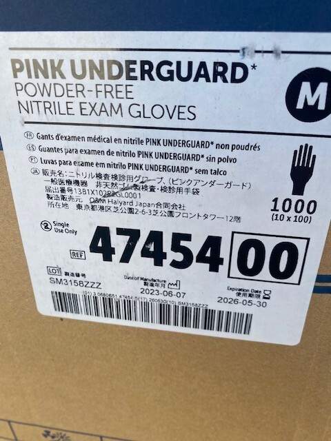 (CASE OF 1,000) HALYARD 47454 PINK UNDERGUARD Nitrile Exam Gloves EXP 05/2026