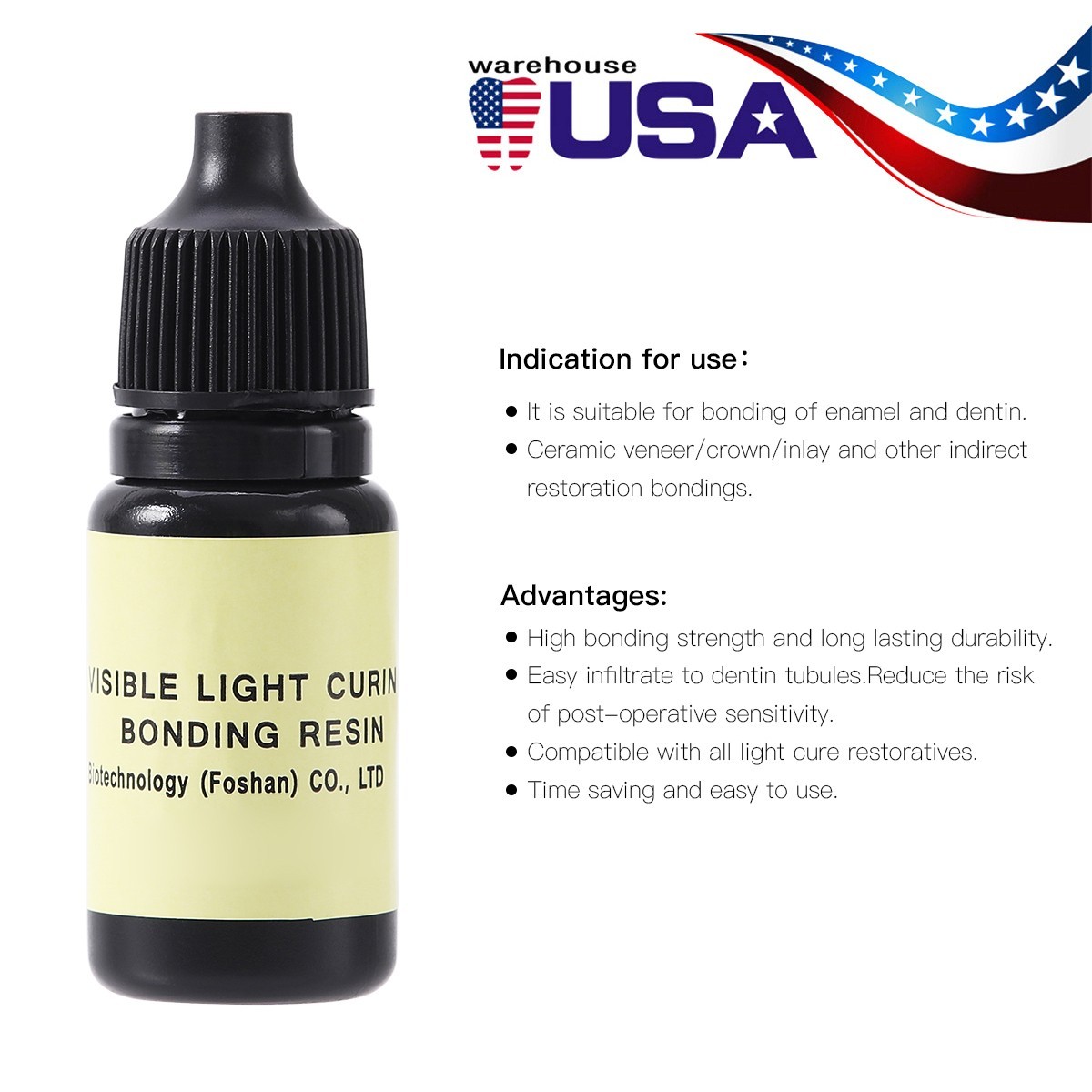 Dental Visible light Cure Curing Resin Bonding Adhesive for Dentin Enamel 5ml