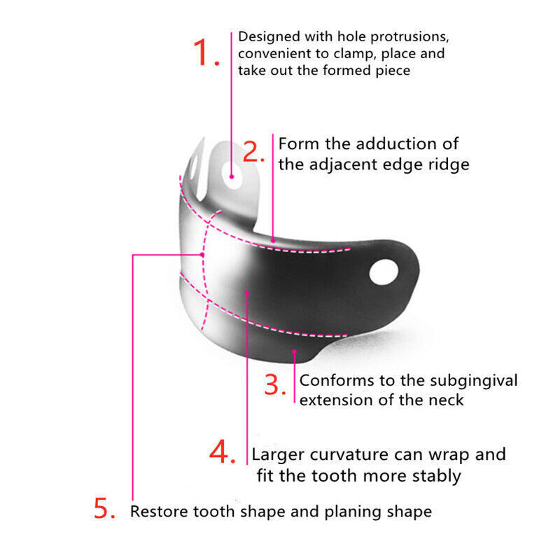 Dental Sectional Matrix Refills Holder Clamp Matrices Bands Titanium Ring Clip