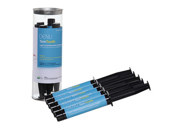 HDI Denu TemTooth Light Cured Resin Shade A2 5 x 12ml syringes/ pack