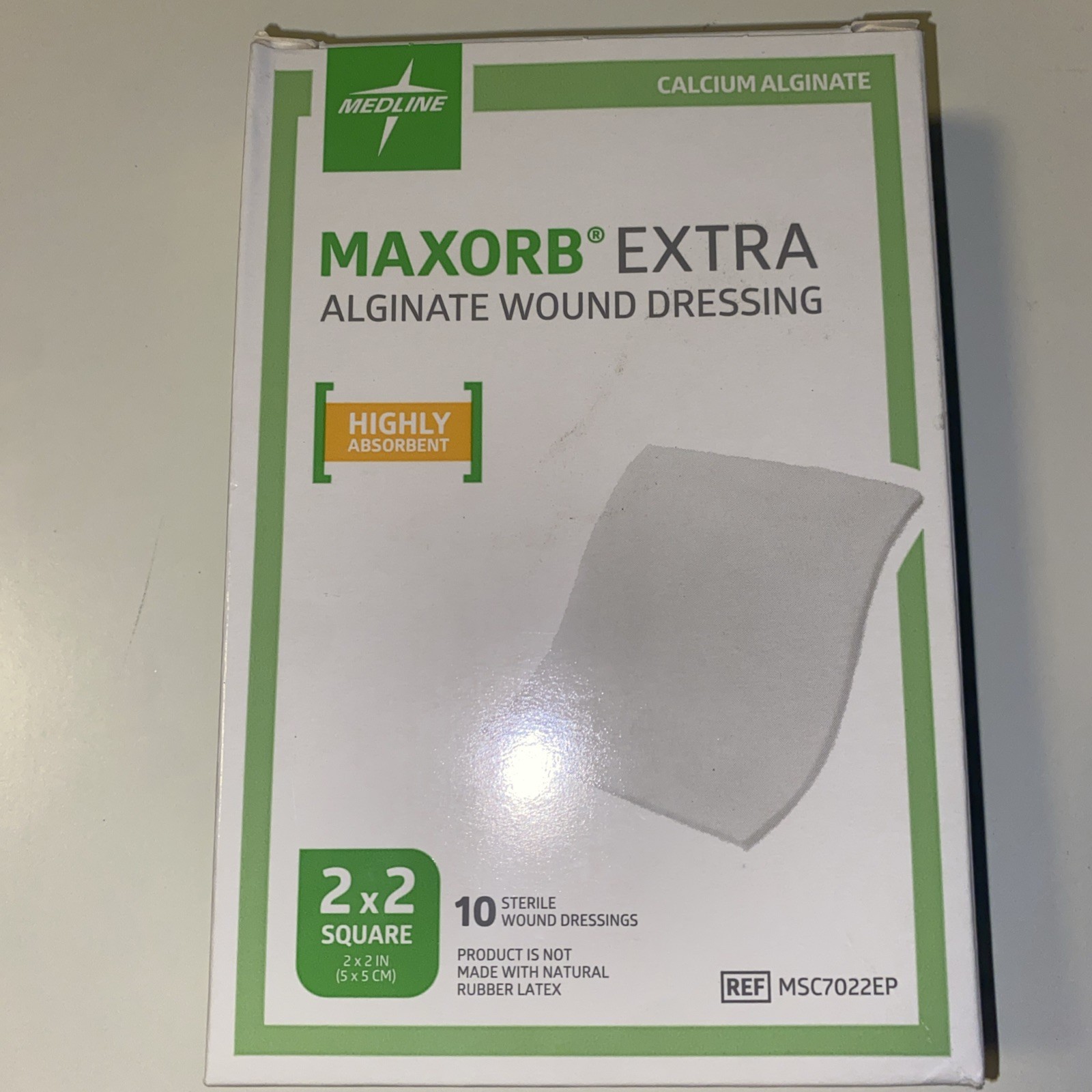Medline Maxorb Extra AG 2″ x 2″ Dressings – 5 Dressings – MSC9422EP Wound Bin17