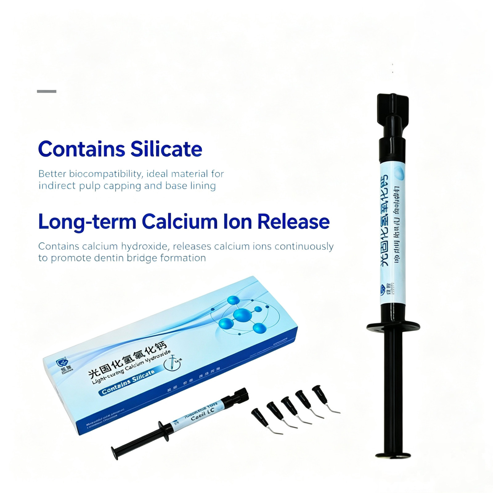 Guanya Light Cure Calcium Hydroxide Base 1g Syringe Silicate