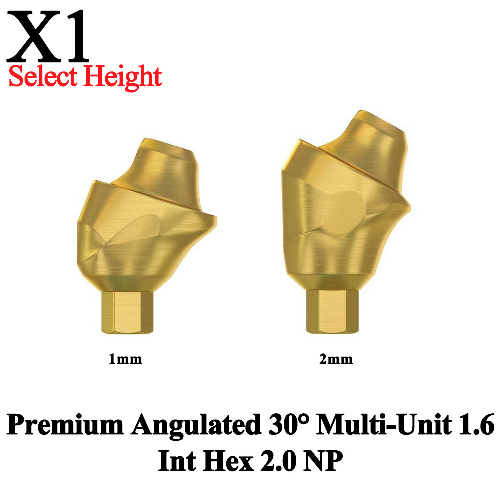 1pcs Prosthetic Premium Angulated 30° Multi-Unit 1.6 NP Int Hex 2.0 Dental