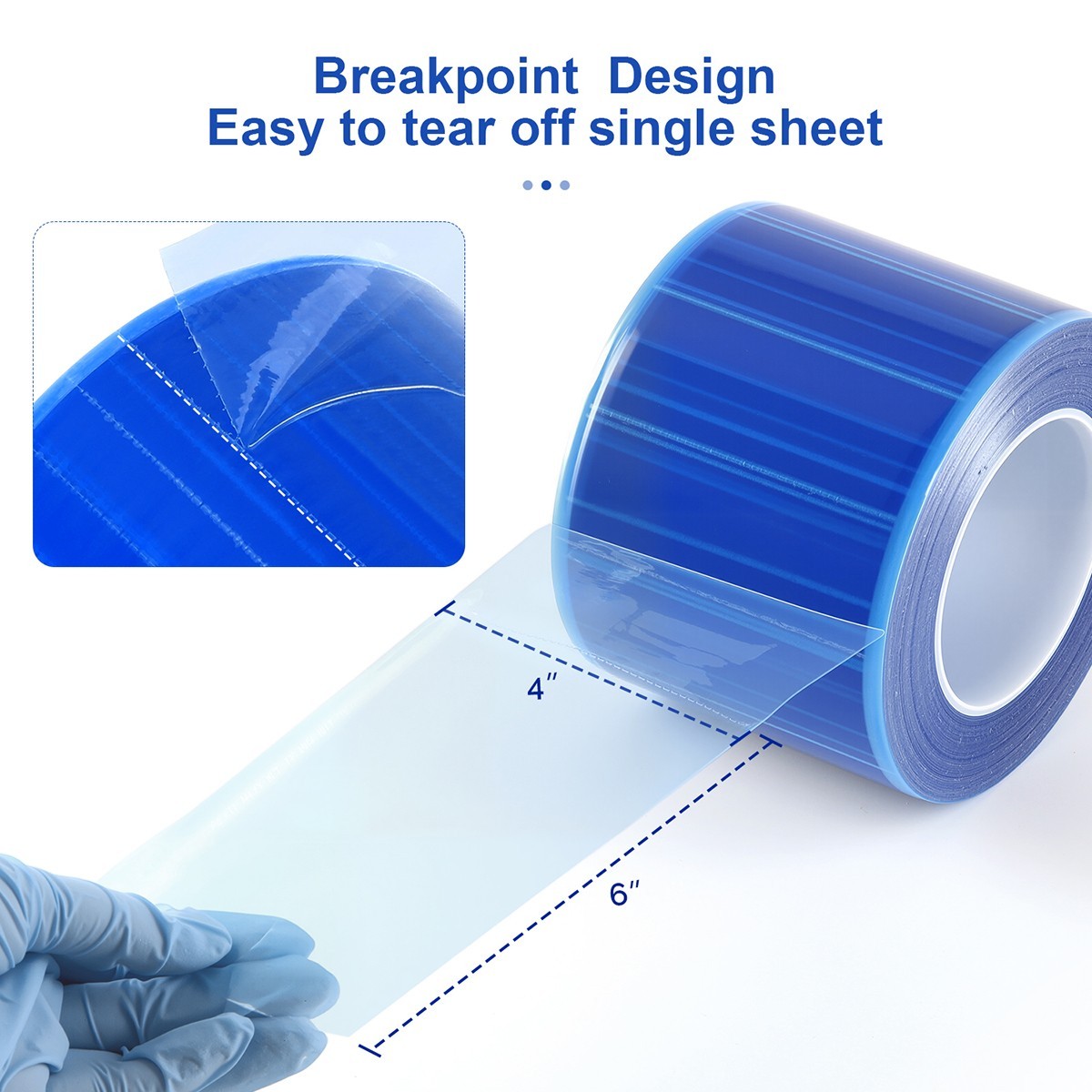 1200 Sheets/Roll Dental Barrier Film 4″x6″ Universal Self-Adhesive Perforated