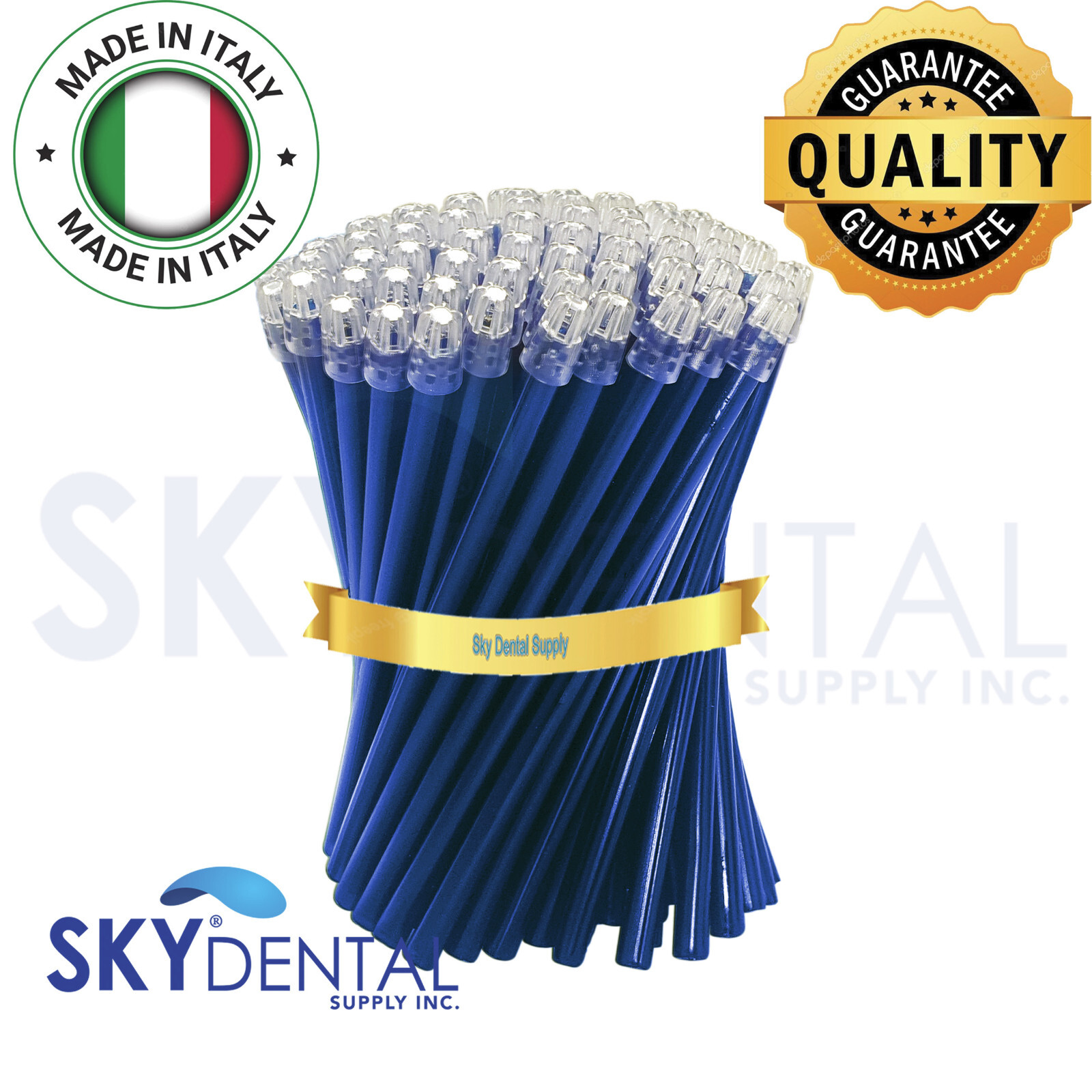 4500x Saliva Ejector Translucent Blue with Clear Tips Made in Italy
