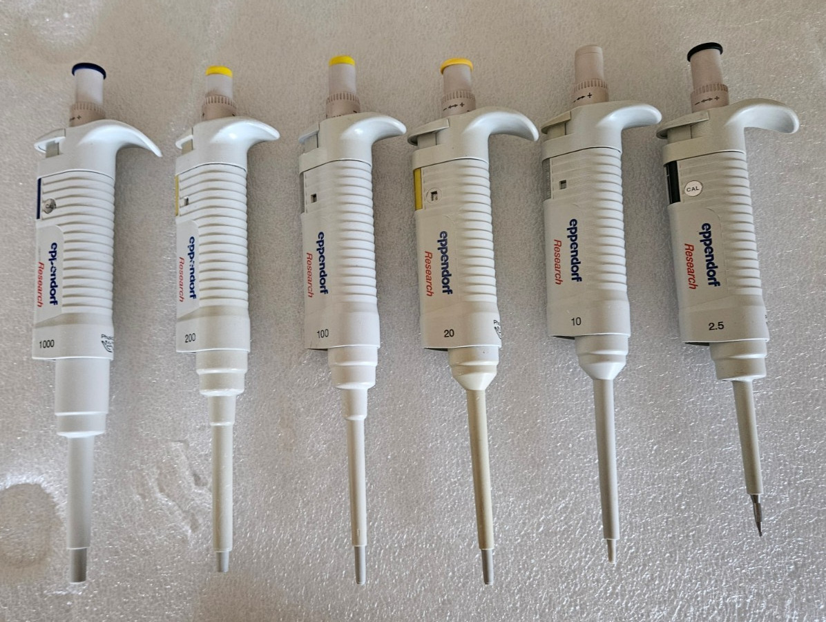 Eppendorf Research Pipette set 1000 200 100 20 10 & 2.5 uL: Calibrated New Seal