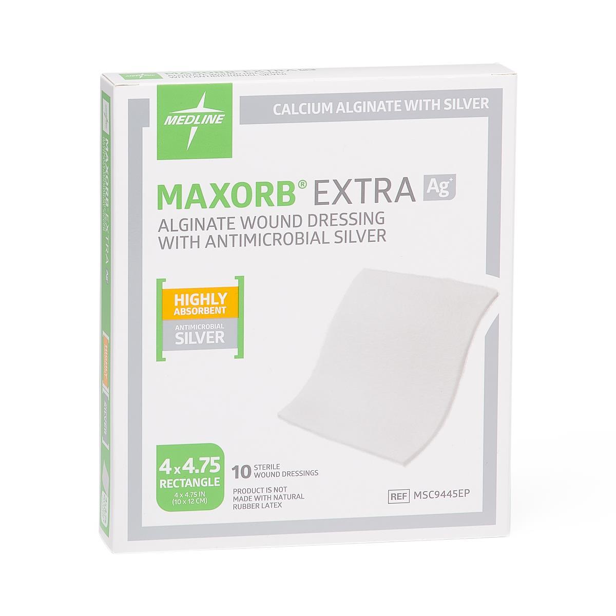 Medline Maxorb Extra AG 4″ x 4″ Dressings – Box of 10 – MSC9445EP