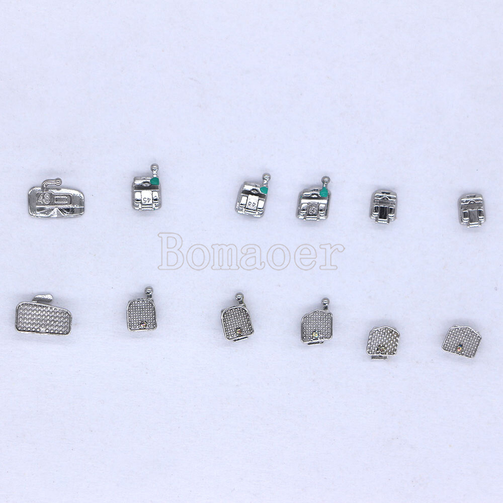 Dental orthodontic self-ligating bracket brace Roth 022 345 hooks & buccal tubes