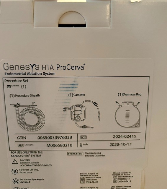 SEALED IN BOX GENESYS HTA PROCERVA M006580210 PROCEDURE SET 10/17/2026 DATE