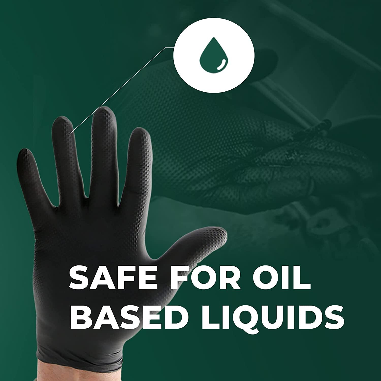 S&G Heavy Duty Black Nitrile Disposable Gloves Powder Latex Free 6 Mil M L XL