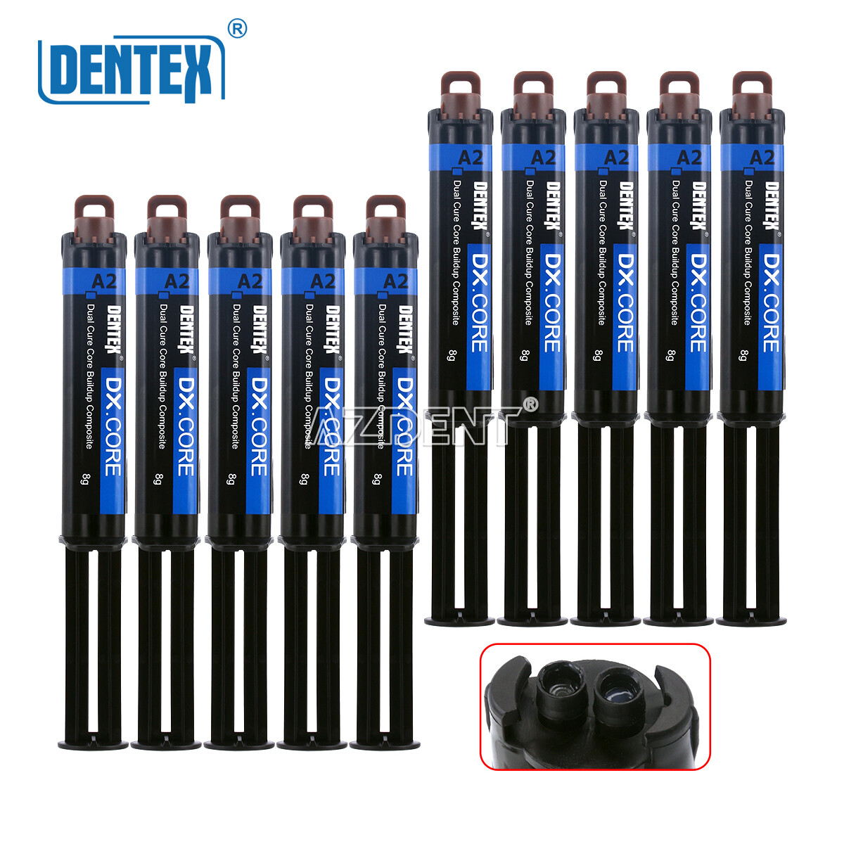 USA Dental Dual Cure Flowable Composite Resin Core Build Up A2 8g/Syringe DENTEX