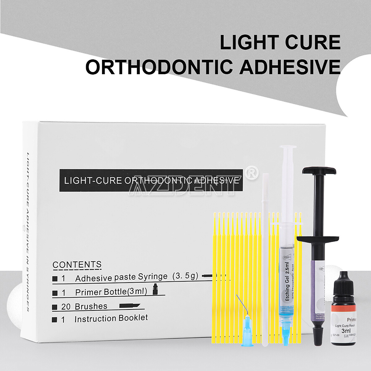 Dental Light Cure Orthodontic Brackets Bonding Adhesive Etchant Primer Resin Kit