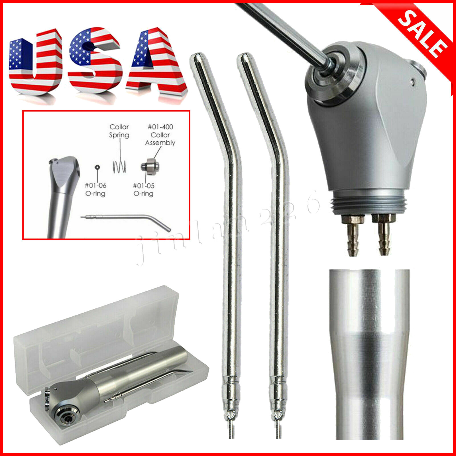 Dental 3 Way Air Water DCI Types Syringe + 2 Nozzle