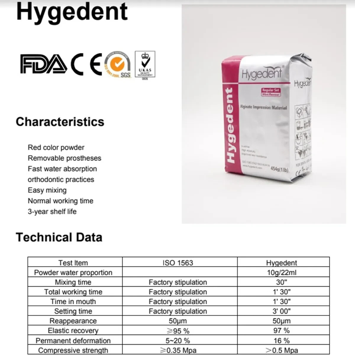 Hygedent Alginate Powder Impression Material Pack of 2