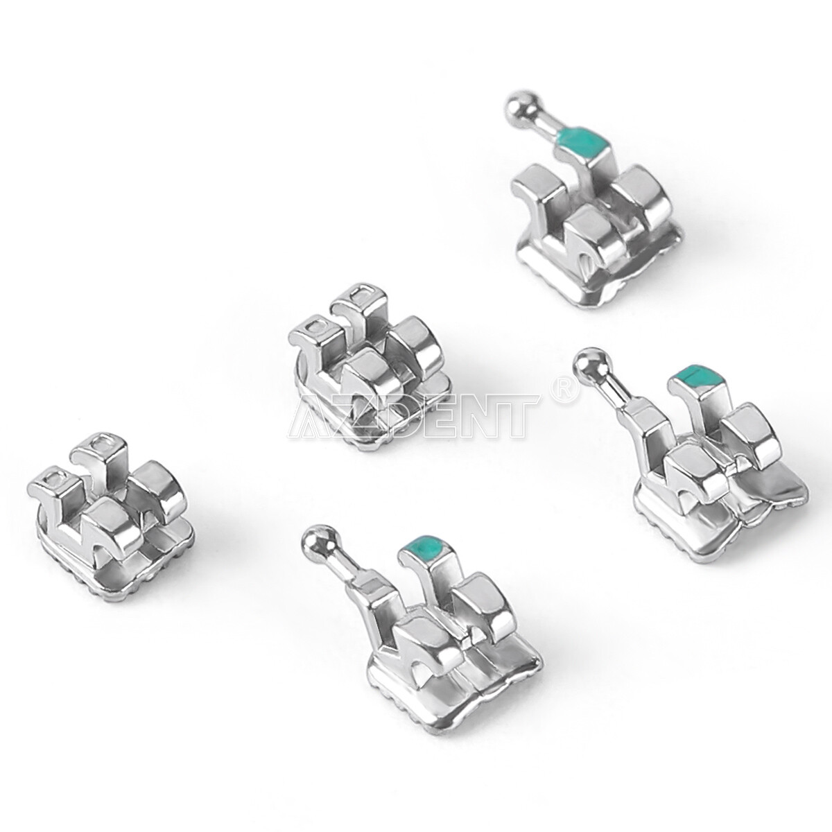 AZDENT Dental Orthodontic MIM Monoblock Brackets Braces Mini Roth/MBT 345 Hooks