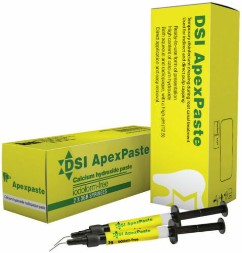 Dental DSI ApexPaste Calcium Hydroxide Paste Iodoform Free 2 x 3gr Syringes Endo