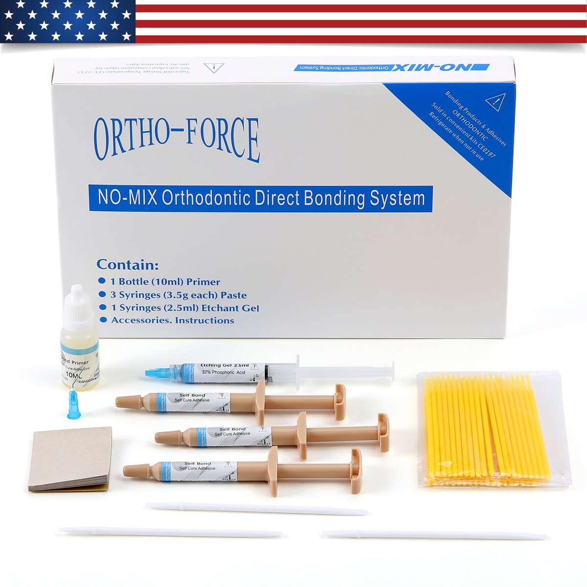 Dental Orthodontic Brackets Adhesive Self-cure No-Mix Direct Bonding Resin Paste