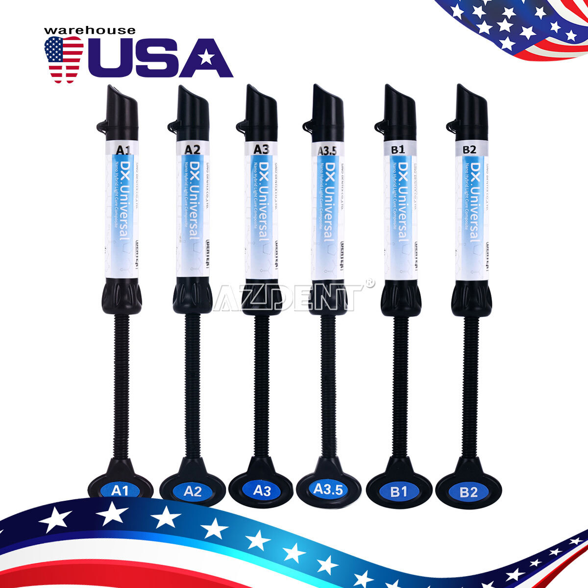 Dentex Dental Universal Light Cure Composite Resin 4g/Syringe A1 A2 A3 A3.5 B1