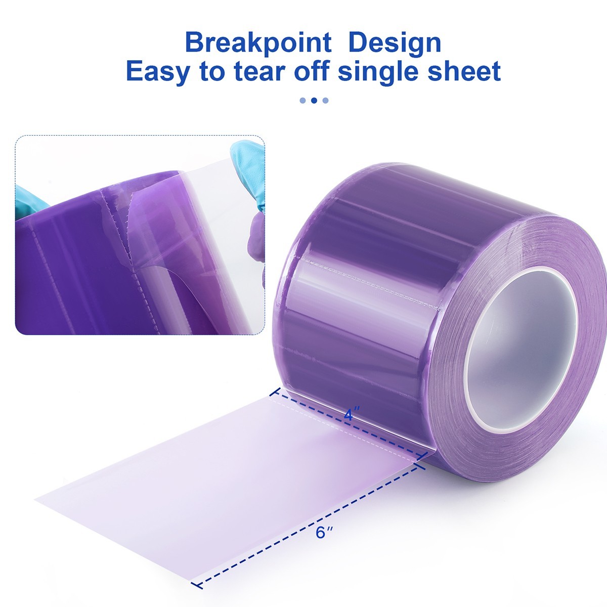 1200 Sheets/Roll Dental Barrier Film 4″x6″ Universal Self-Adhesive Perforated