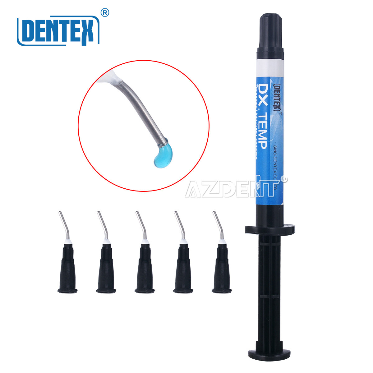 Dentex Dental Temporary Flow Light Cure Filling Composite Resin Blue