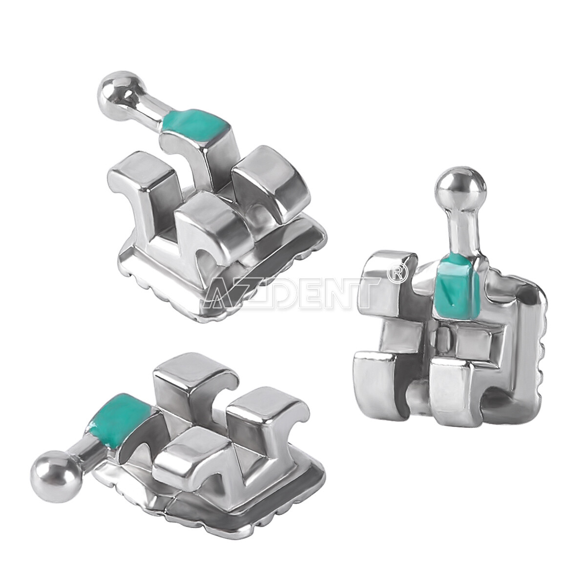 AZDENT Dental Orthodontic MIM Monoblock Brackets Braces Mini Roth/MBT 345 Hooks