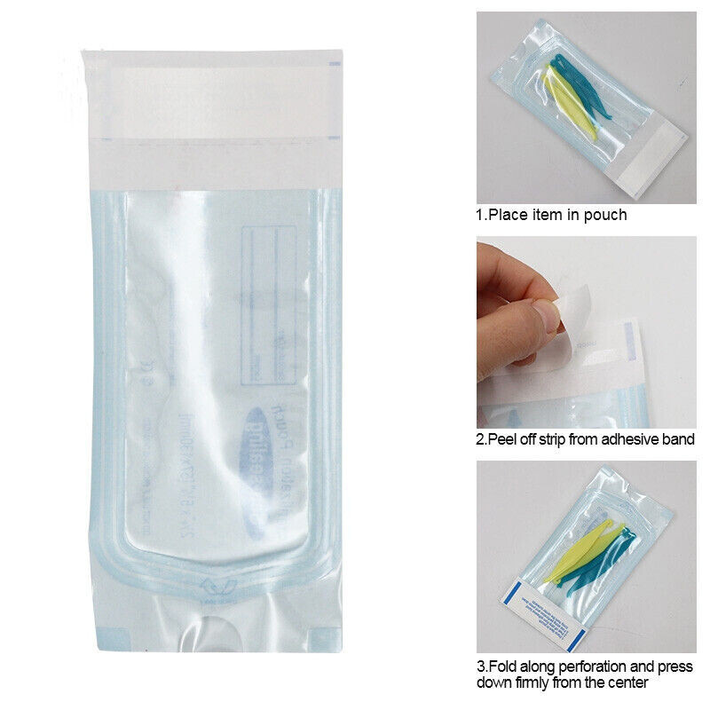 200Pcs/Box Dental Autoclave Disposable Sterilization Self-Sealing Pouches 6 Size