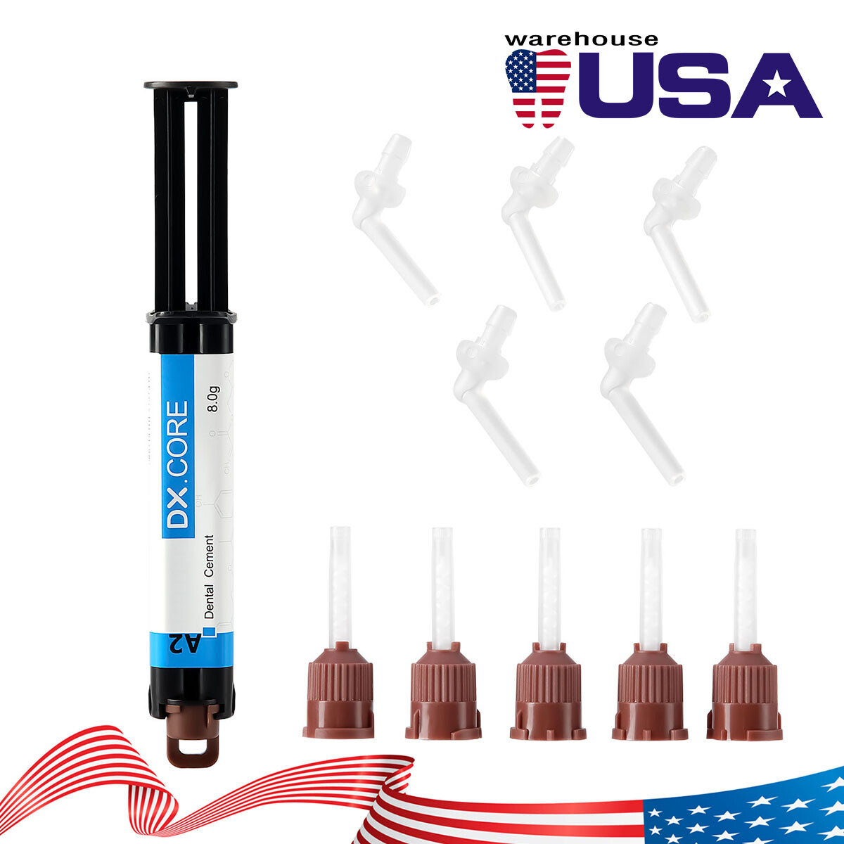 Dentex Dental Dual Cure Flowable Composite Resin Syringe Core Build Up A2 A3