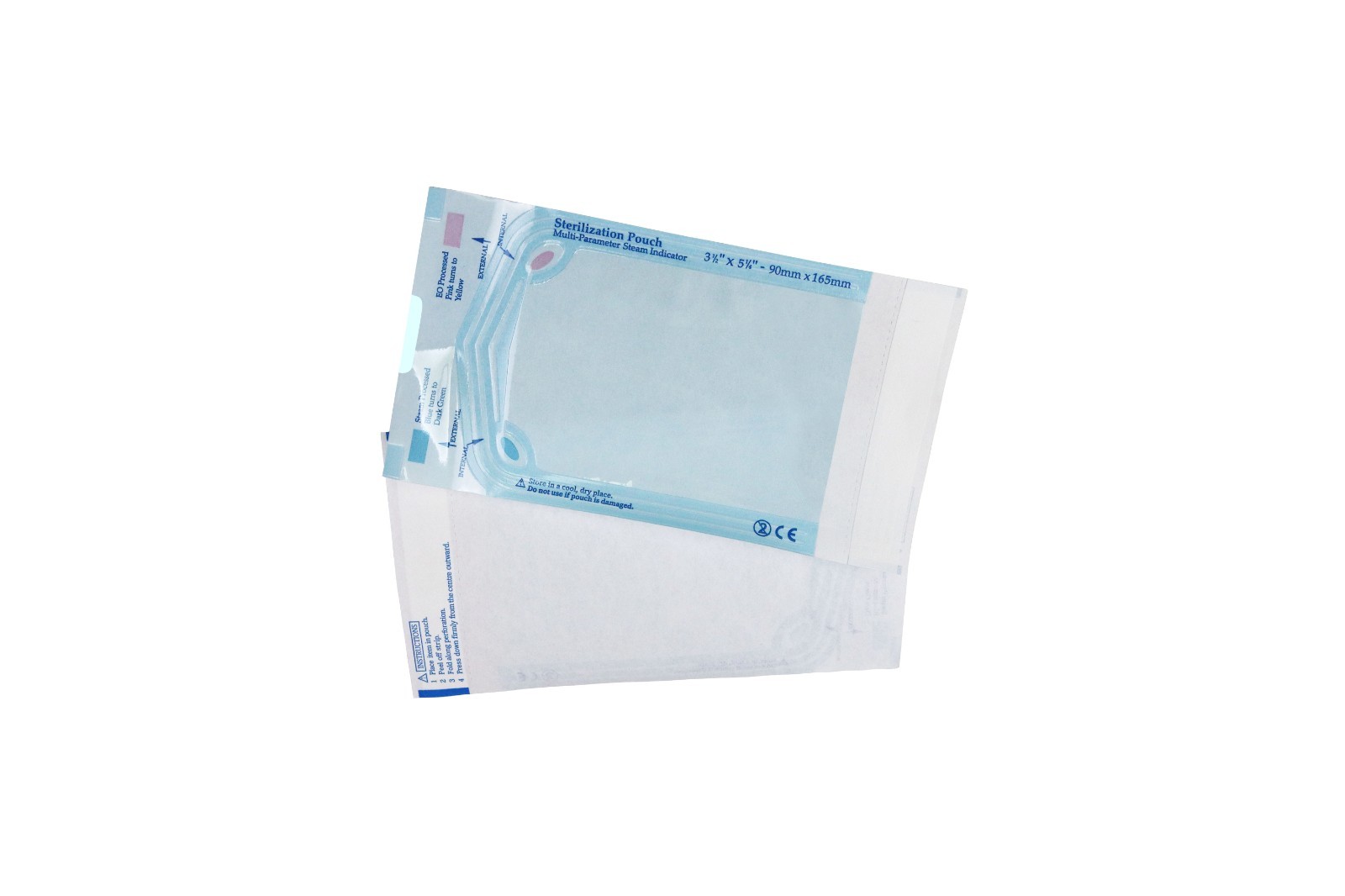 Self Sealing Sterilization Pouches 3.5″*5.25″, 90×(135+30)mm, 200 pcs / box.