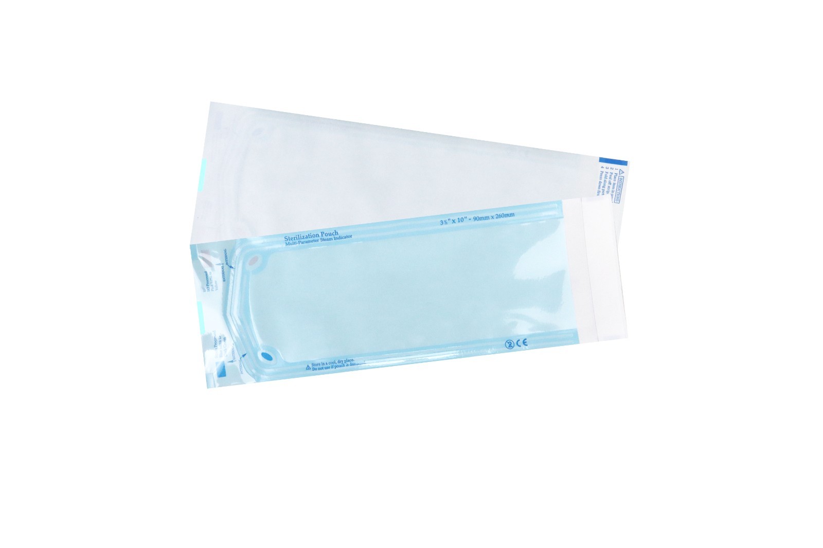 Self Sealing Sterilization Pouches 3.5″*10″, 90×(230+30)mm, 200 pcs / box.