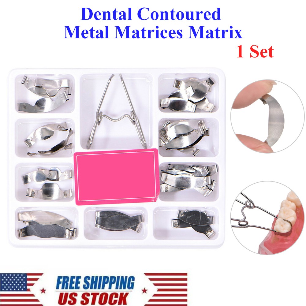 1Box/36PCS Dental Saddle Contoured Metal Matrices Matrix with Springclip USA