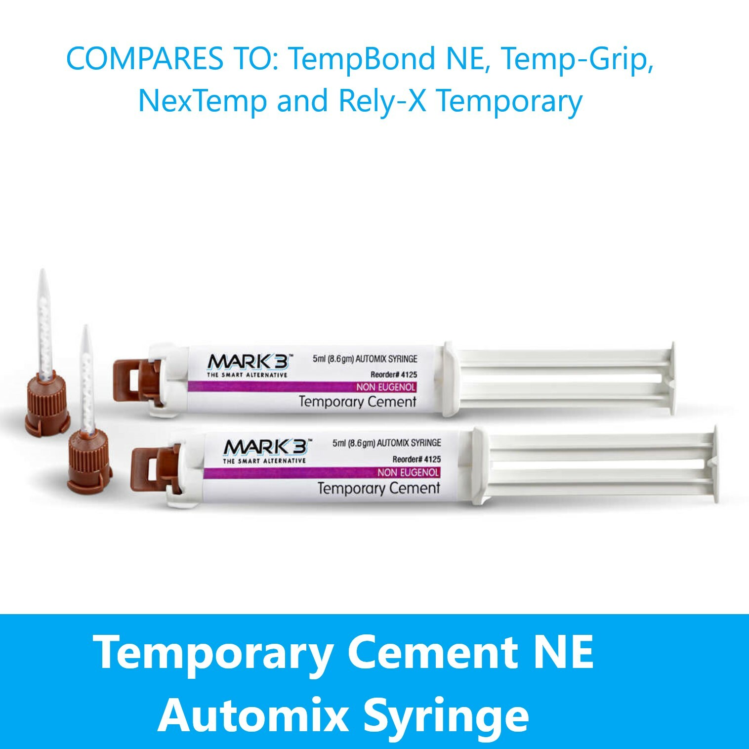 Dental Temporary Cement NE Automix Crown Bridge Cement, Eugenol-free 1 or 2/pk